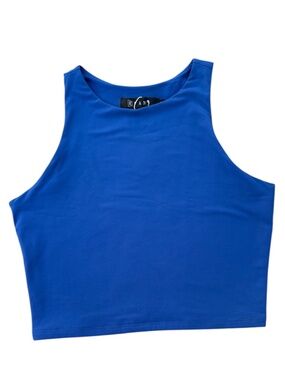 NWT Women’s S Blue Crop Tank Top Sleeveless Casual Basic Tee by EFan